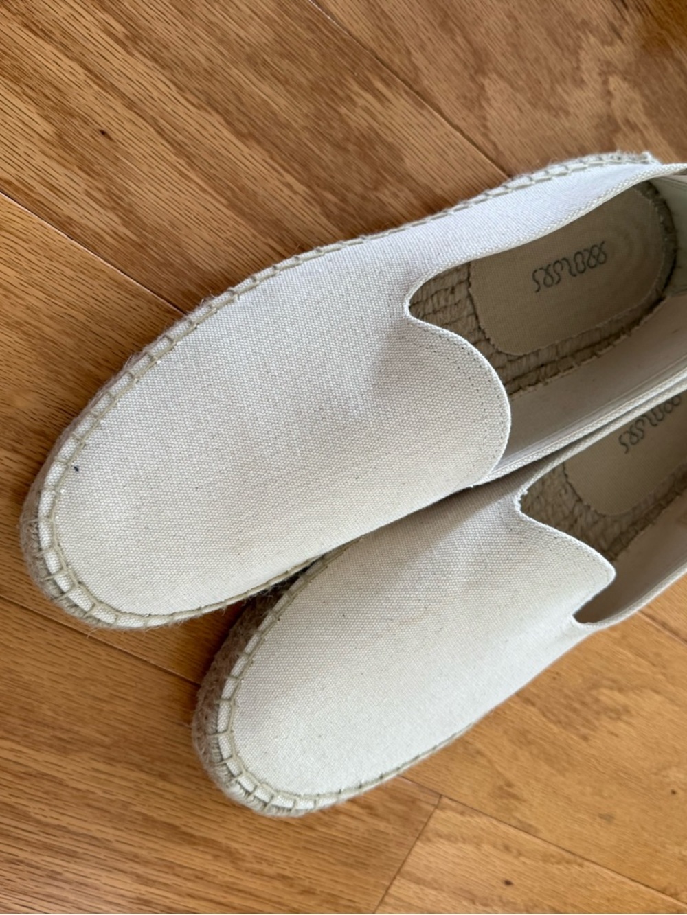 Italian Men's Cream Canvas Slip-On Espadrilles